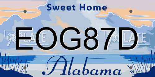 EOG87D Alabama License Plate
