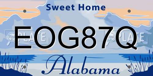 EOG87Q Alabama License Plate