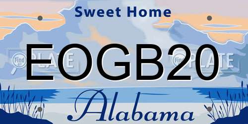 EOGB20 Alabama License Plate