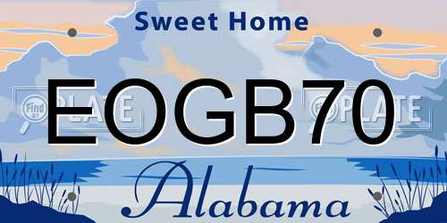 EOGB70 Alabama License Plate
