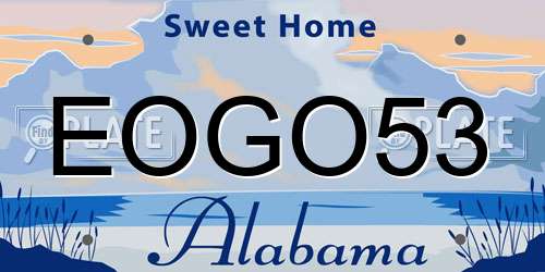 EOGO53 Alabama License Plate