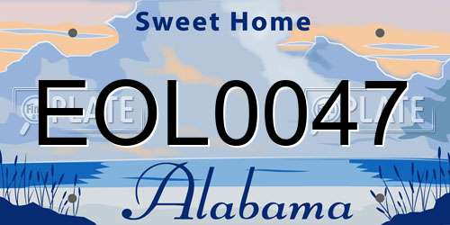 EOL0047 Alabama License Plate