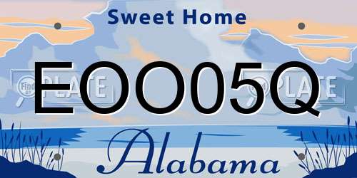 EOO05Q Alabama License Plate