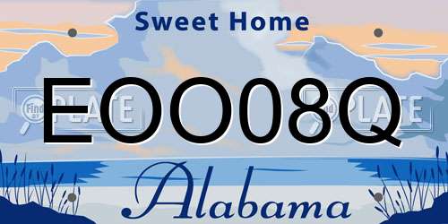 EOO08Q Alabama License Plate