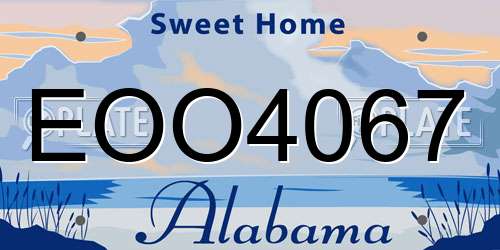 EOO4067 Alabama License Plate