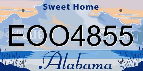 EOO4855 Alabama License Plate
