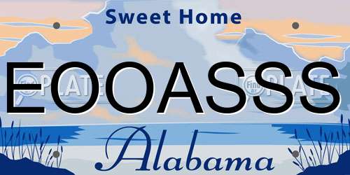 EOOASSS Alabama License Plate
