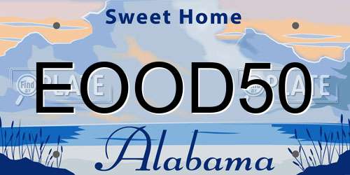 EOOD50 Alabama License Plate