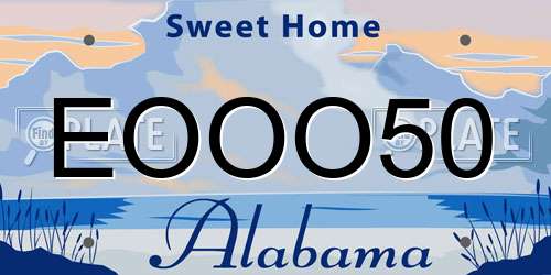 EOOO50 Alabama License Plate