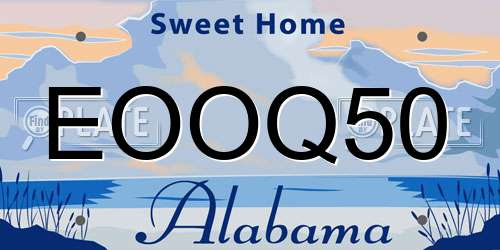 EOOQ50 Alabama License Plate