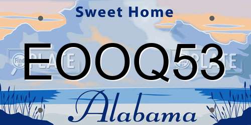 EOOQ53 Alabama License Plate