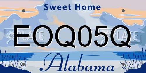 EOQ05Q Alabama License Plate
