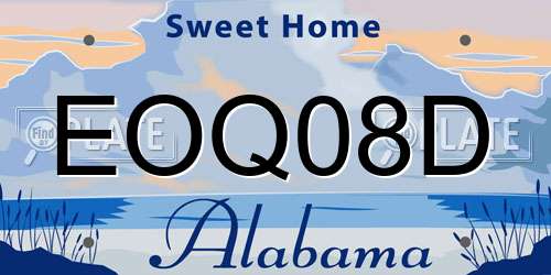 EOQ08D Alabama License Plate