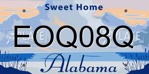 EOQ08Q Alabama License Plate