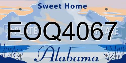 EOQ4067 Alabama License Plate