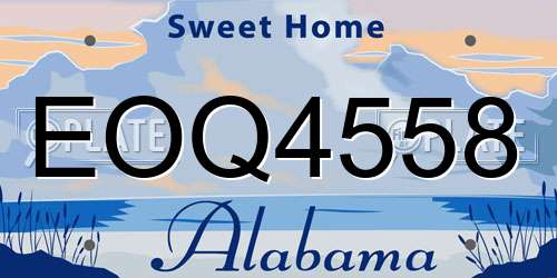 EOQ4558 Alabama License Plate