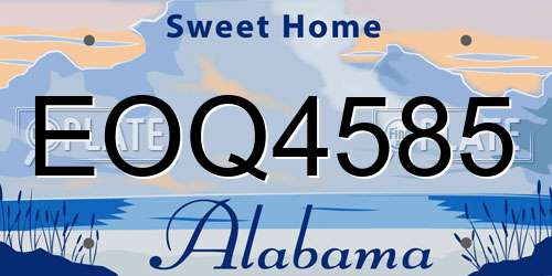EOQ4585 Alabama License Plate