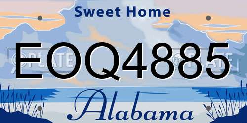 EOQ4885 Alabama License Plate