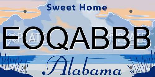 EOQABBB Alabama License Plate