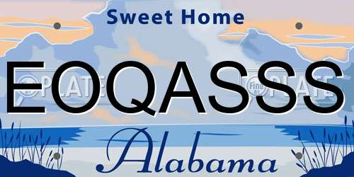 EOQASSS Alabama License Plate