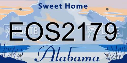 EOS2179 Alabama License Plate