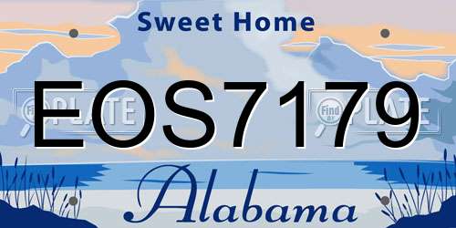 EOS7179 Alabama License Plate