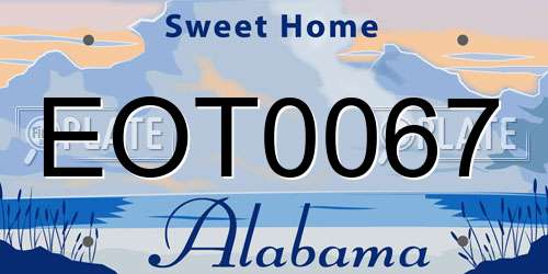 EOT0067 Alabama License Plate