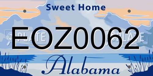 EOZ0062 Alabama License Plate