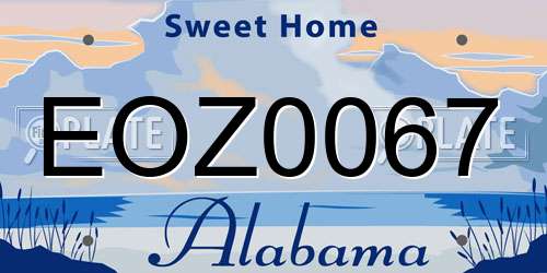 EOZ0067 Alabama License Plate