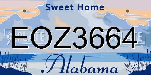 EOZ3664 Alabama License Plate