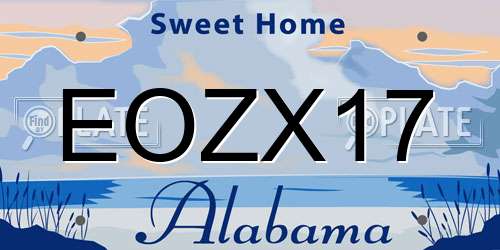 EOZX17 Alabama License Plate