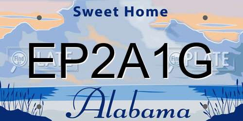 EP2A1G Alabama License Plate
