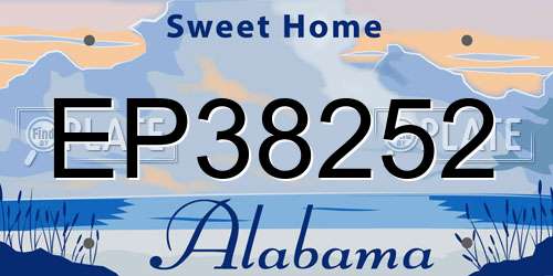 EP38252 Alabama License Plate