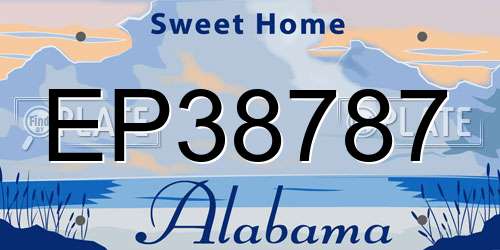 EP38787 Alabama License Plate