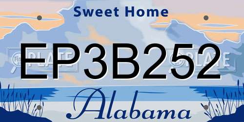 EP3B252 Alabama License Plate