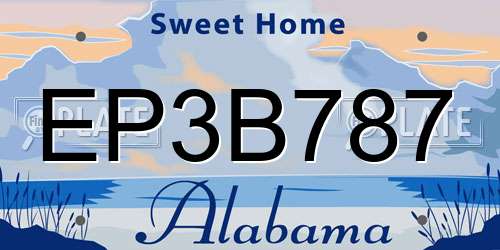 EP3B787 Alabama License Plate
