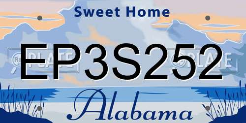 EP3S252 Alabama License Plate