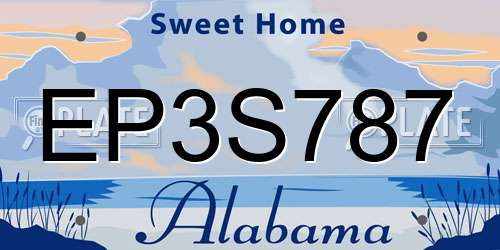 EP3S787 Alabama License Plate