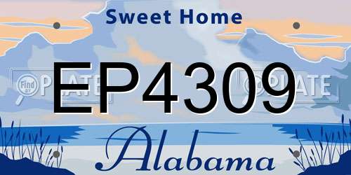 EP4309 Alabama License Plate
