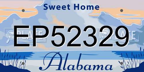 EP52329 Alabama License Plate