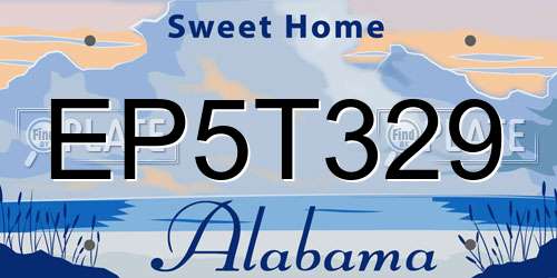 EP5T329 Alabama License Plate