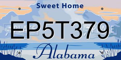 EP5T379 Alabama License Plate
