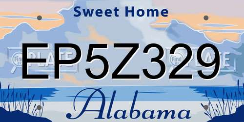EP5Z329 Alabama License Plate