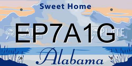 EP7A1G Alabama License Plate