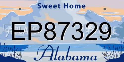 EP87329 Alabama License Plate