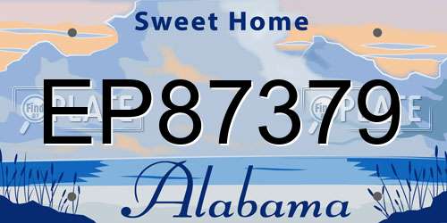 EP87379 Alabama License Plate