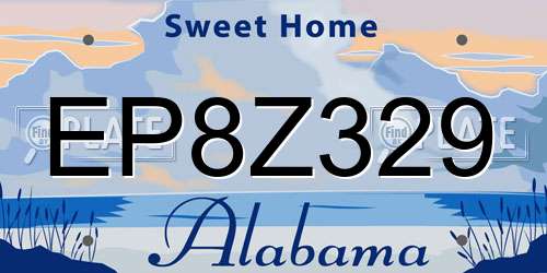EP8Z329 Alabama License Plate