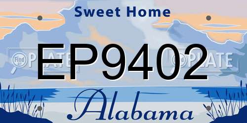 EP9402 Alabama License Plate