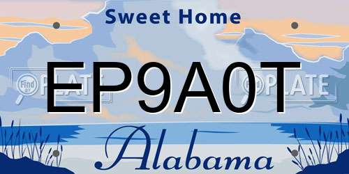 EP9A0T Alabama License Plate