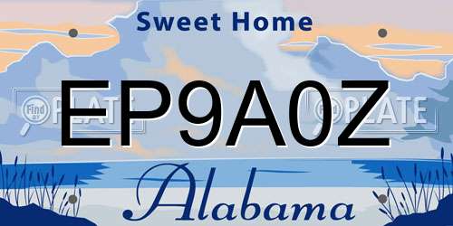 EP9A0Z Alabama License Plate